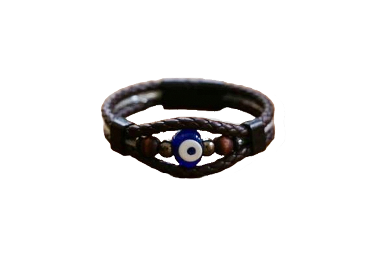 Evil Eye Leather Bracelet