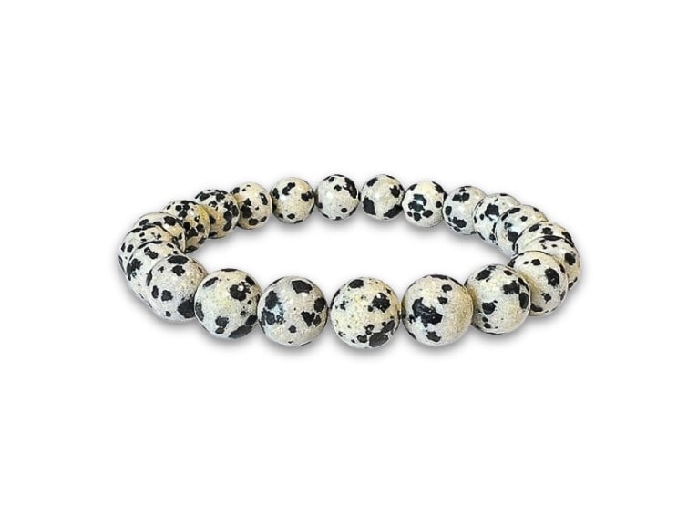 Dalmatian Jasper bracelet beads - 8mm