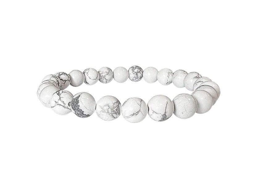 White Howlite Bracelets Beads-8mm